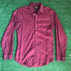 Express 1MX Extra Slim Red Button Up